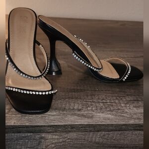Catherine Malandrino Black Rhinestone Heels
